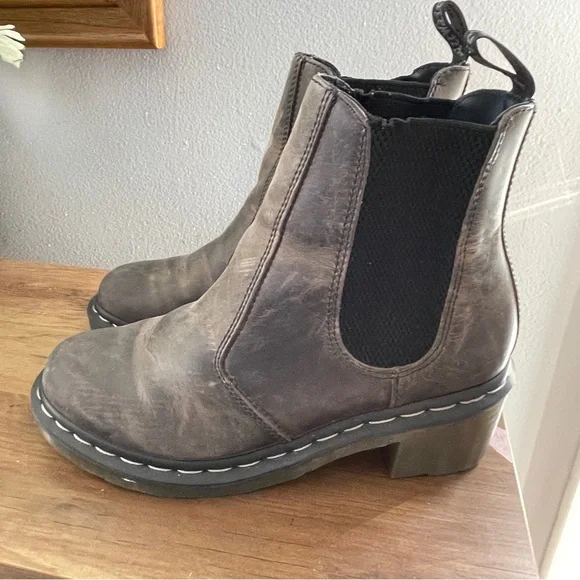 Dr. Martens Distressed Brown Ankle Boots - Picture 8 of 10